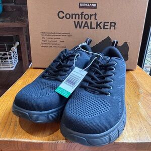 Kirkland Signature mens comfort walker athleisure sneakers black 9.5